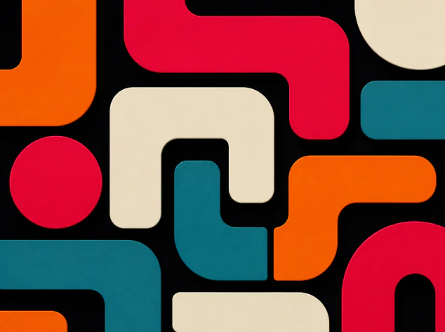 Bold modular blocks locking together into a single system